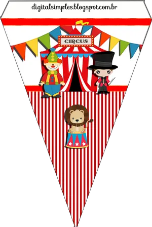 Circus Theme Party Banner PNG Image