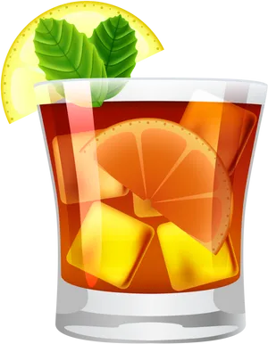 Citrus Cocktail Illustration PNG Image