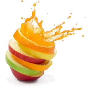 Citrus Splash Fruit Tower PNG Image