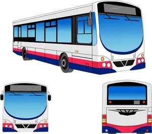 City Bus Vector Illustration PNG Image