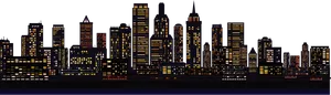 City Skyline Night Illustration PNG Image