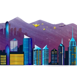 Cityscape At Twilight Png Vfm PNG Image