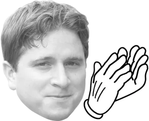 Clapping Emote_ Man Face PNG Image