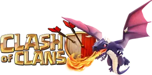 Clash_of_ Clans_ Logo_with_ Dragon PNG Image