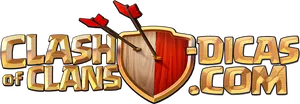 Clash_of_ Clans_ Logo_with_ Shield_and_ Arrows PNG Image