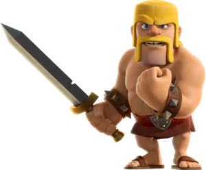 Clashof Clans Barbarian Character PNG Image