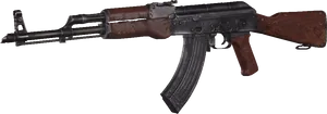 Classic A K47 Assault Rifle PNG Image