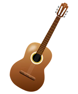 Classic Acoustic Guitar Illustration PNG Image