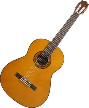 Classic Acoustic Guitar Isolatedon Black PNG Image