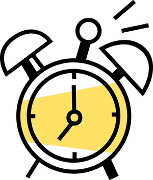 Classic Alarm Clock Illustration PNG Image