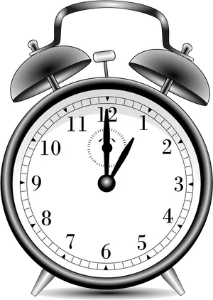 Classic Alarm Clock Illustration PNG Image