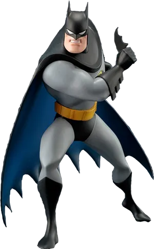 Classic Animated Batman Pose PNG Image