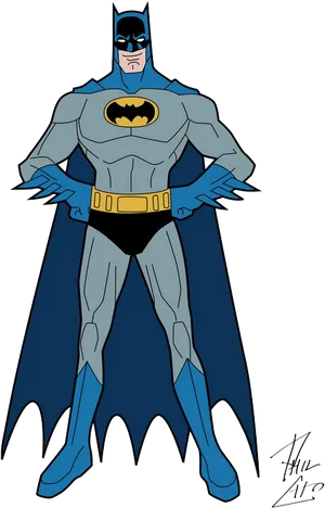 Classic Animated Batman Pose PNG Image
