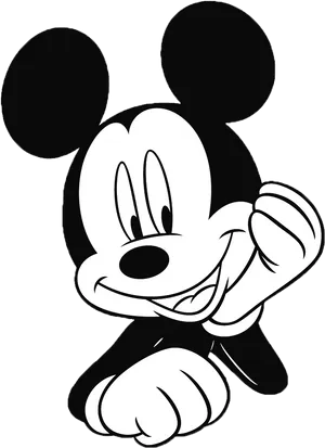 Classic Animated Character Gesture PNG Image