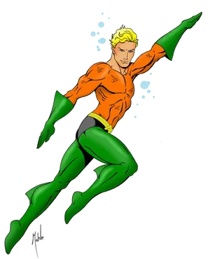 Classic Aquaman Illustration PNG Image