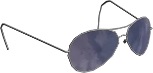 Classic Aviator Sunglasses Blue Tint PNG Image