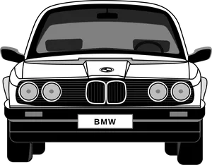 Classic B M W Front View Vector PNG Image