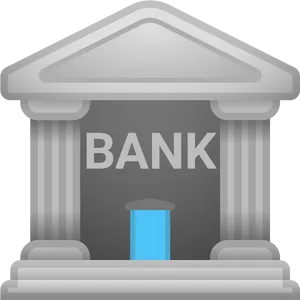 Classic Bank Building Icon PNG Image