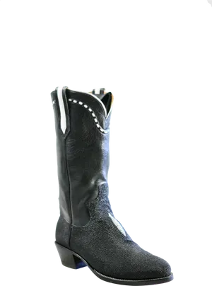 Classic Black Cowboy Boot PNG Image