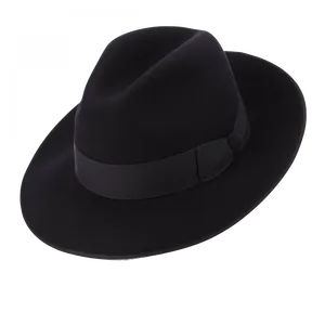 Classic Black Fedora Hat PNG Image