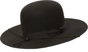 Classic Black Fedora Hat PNG Image