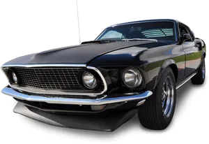 Classic Black Ford Mustang PNG Image