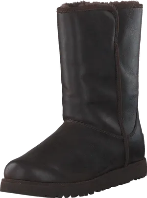 Classic Black Leather Boot PNG Image