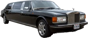 Classic Black Rolls Royce Limousine PNG Image