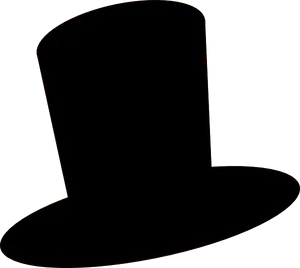 Classic Black Top Hat Silhouette PNG Image