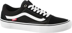 Classic Black Vans Skate Shoe PNG Image