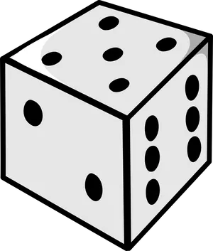 Classic Blackand White Dice Illustration PNG Image