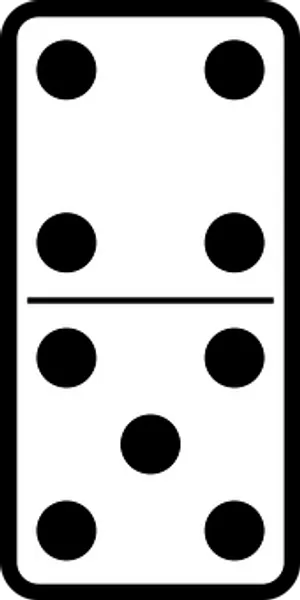 Classic Blackand White Domino Tile PNG Image