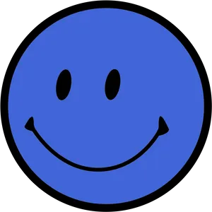 Classic Blue Smiley Face Emoji PNG Image