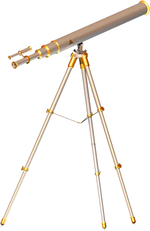 Classic Brass Telescopeon Tripod PNG Image