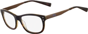 Classic Brown Eyeglasses Floating View PNG Image