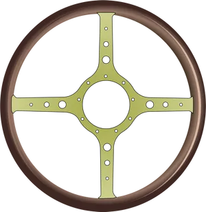 Classic Brown Steering Wheel Vector PNG Image