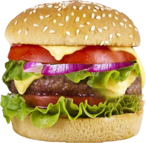 Classic Cheeseburger Delicious Fast Food.png PNG Image