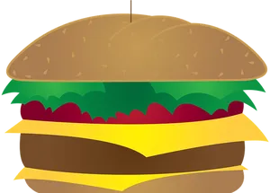 Classic Cheeseburger Illustration PNG Image