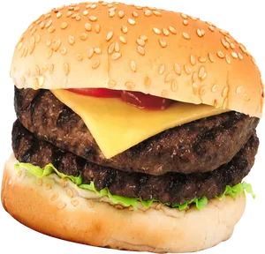 Classic Cheeseburger Isolated PNG Image