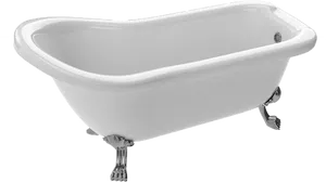 Classic Clawfoot Bathtub Isolated PNG Image