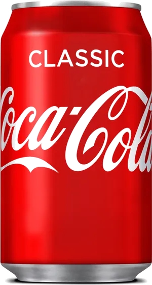 Classic Coca Cola Can Design PNG Image