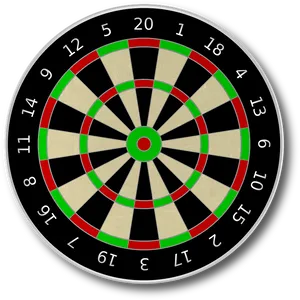 Classic Dartboard Top View PNG Image