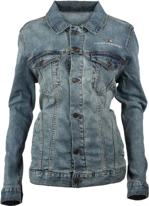 Classic Denim Jacket Front View PNG Image