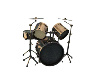 Classic Drum Set Black Background PNG Image