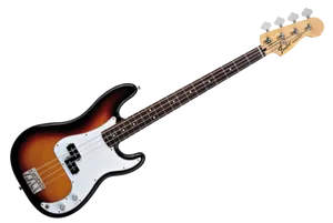 Classic Electric Bass Guitar Sunburst PNG Image