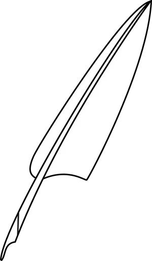 Classic Feather Quill Pen Outline PNG Image