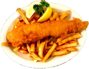 Classic Fishand Chips Dish PNG Image