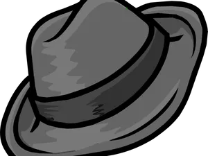 Classic Gray Fedora Hat Illustration PNG Image