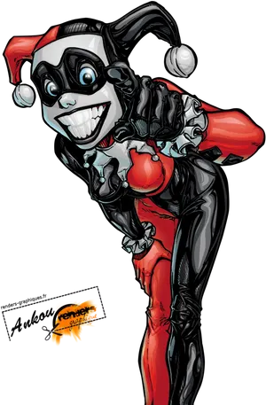 Classic Harley Quinn Animated Artwork PNG Image