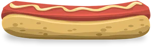 Classic Hot Dog Cartoon Illustration PNG Image